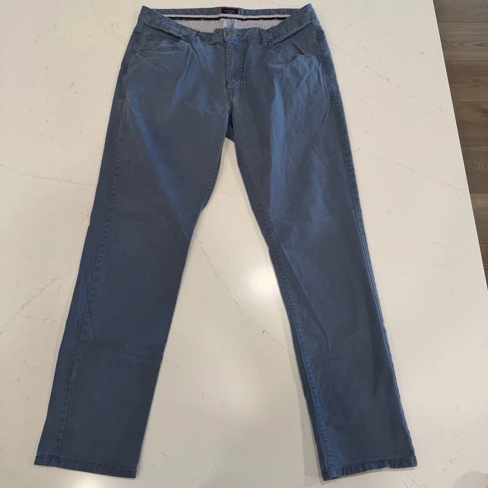Untuckit Men’s Don Santiago Straight Leg 5 Pocket Pant Blue 34x32